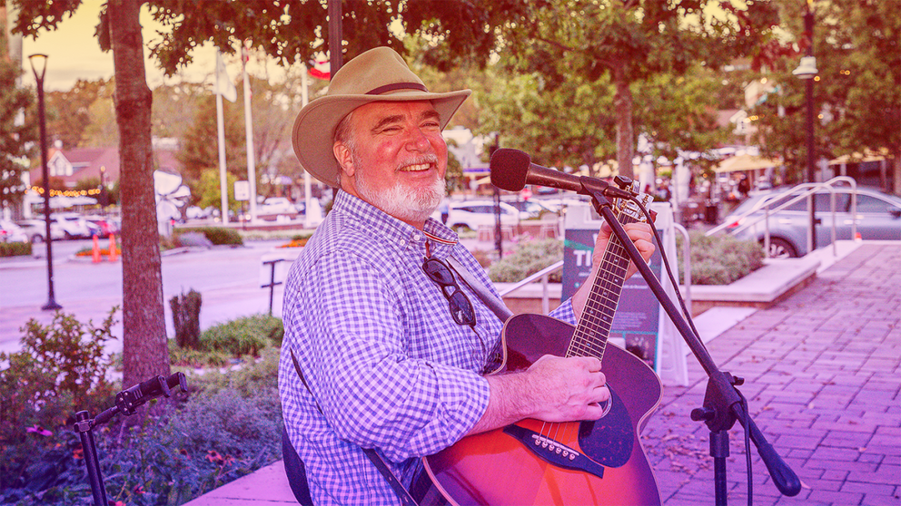 Frank Whitaker performs at Sundown Social 