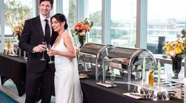 Bride and Groom at Buffet in Terrace Room