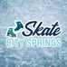 Skate City Springs logo on top of ice of a skating rink