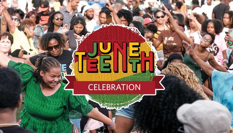People Dancing on City Green During Juneteenth Celebration