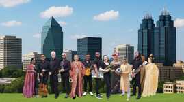 Members of the global music group Sangam
